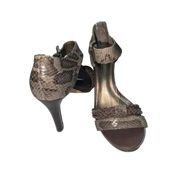 Coach Sz 6.5M Snakeskin Sandals Pumps Heels Shoes